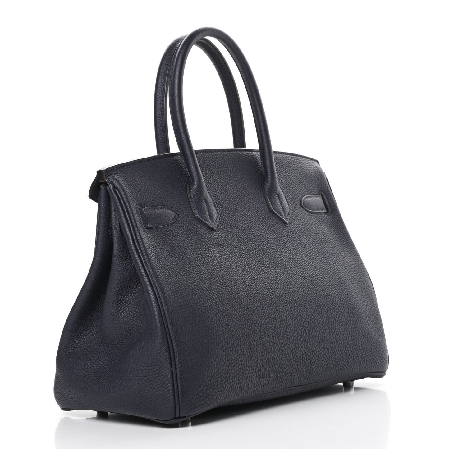 Togo Birkin Verso 30 Bleu Nuit Orange Poppy