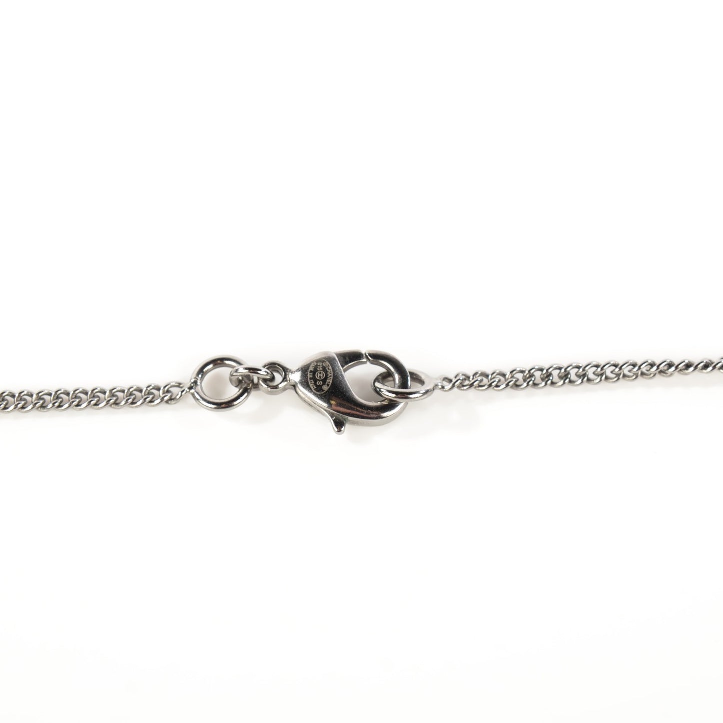 Crystal Baguette CC Necklace Silver
