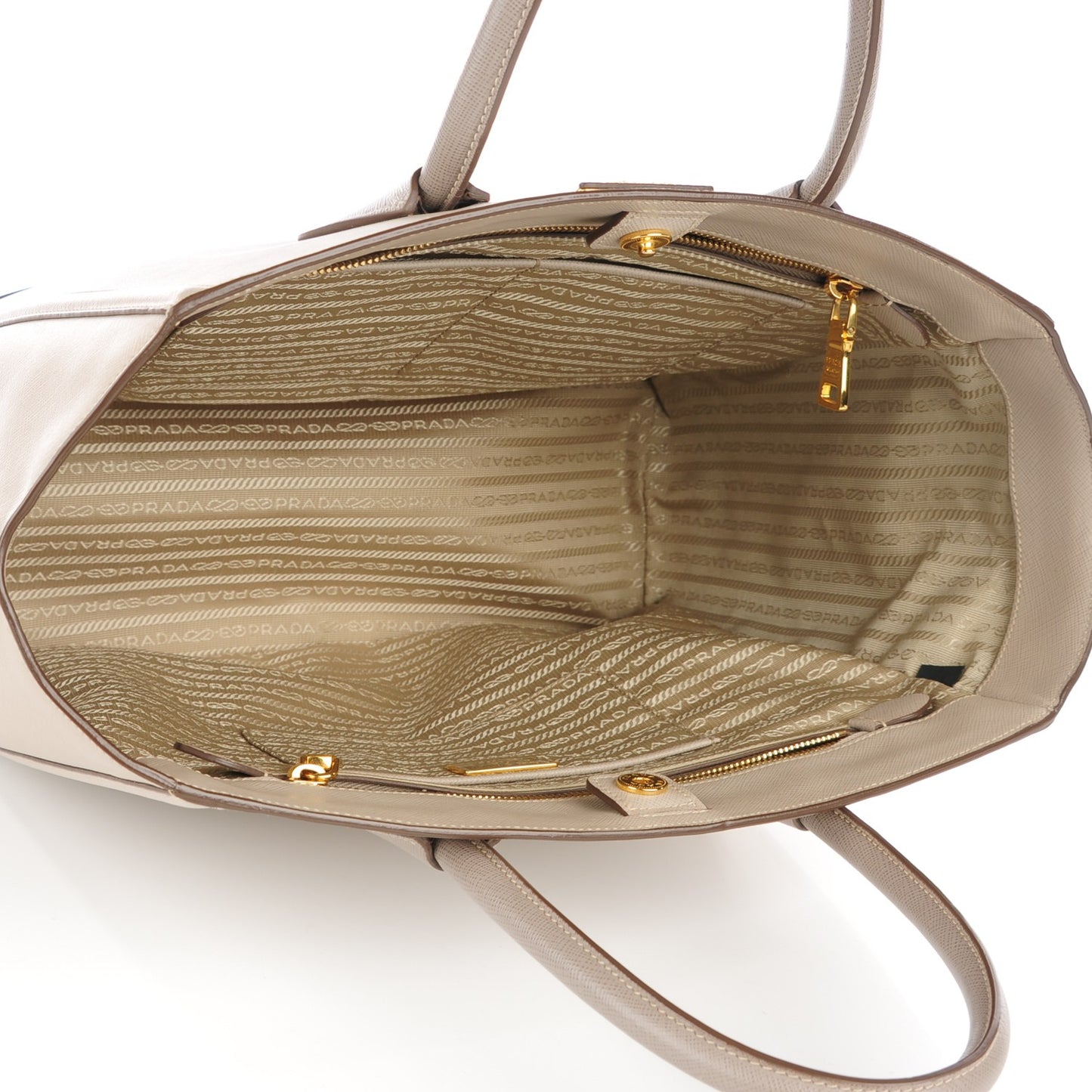 Saffiano Bi-Color Tote Pomice Argilla