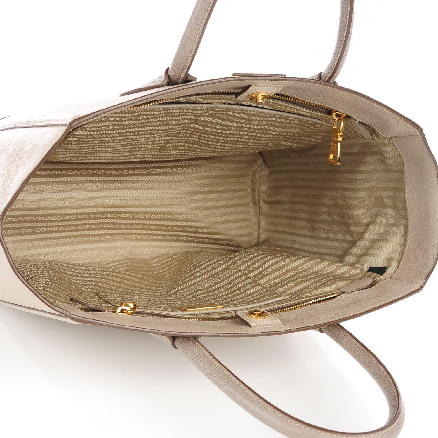 Prada Saffiano Bi-Color Tote Pomice Argilla 5 of 9