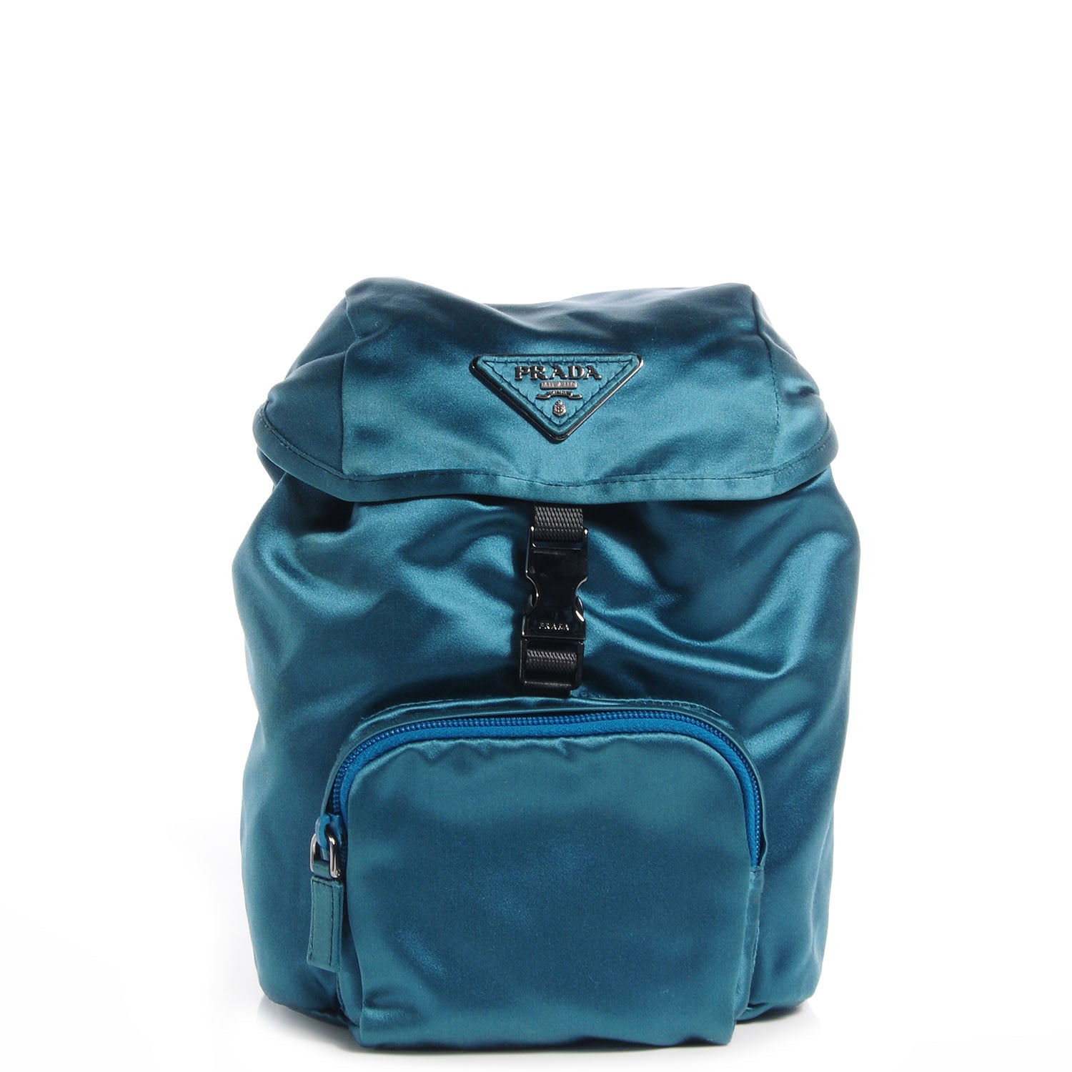 Prada Satin Small Single Buckle Backpack Turchese 1 of 10