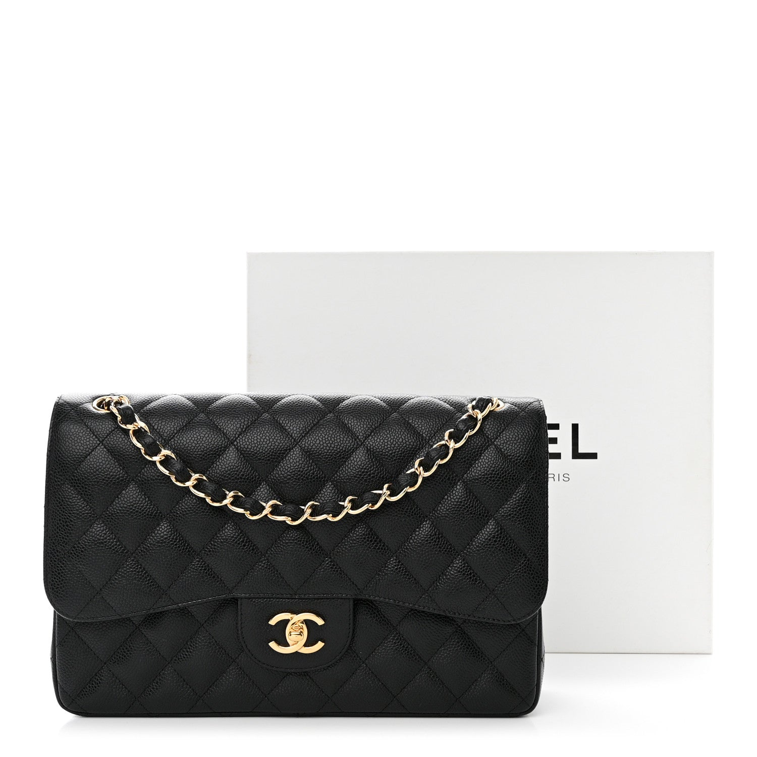 Chanel Caviar Quilted Jumbo Double Flap Black 12 of 12