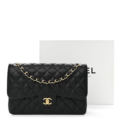 Chanel Caviar Quilted Jumbo Double Flap Black 12 of 12