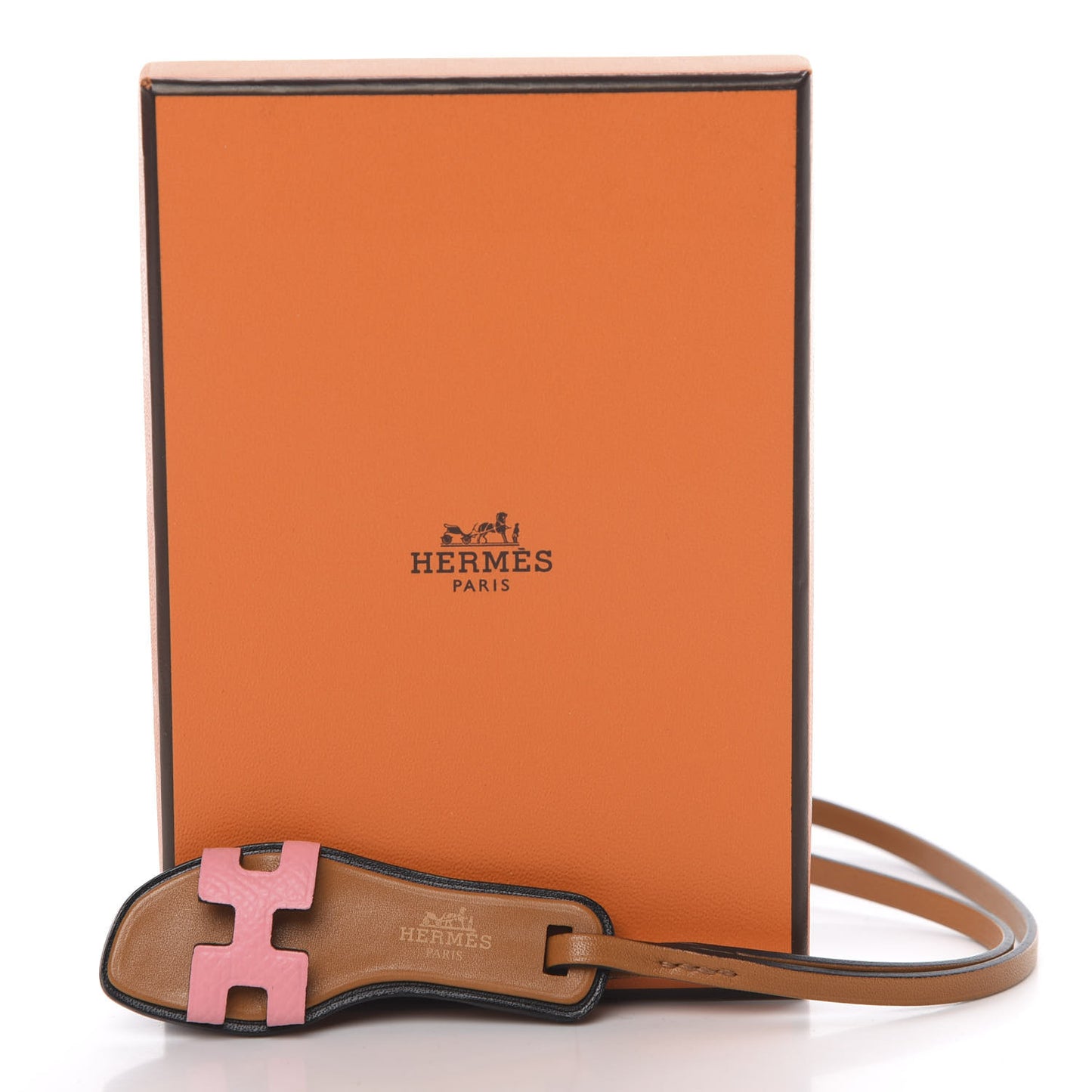 Epsom Butler Calfskin Hunter Oran Nano Bag Charm Rose Confetti Sable