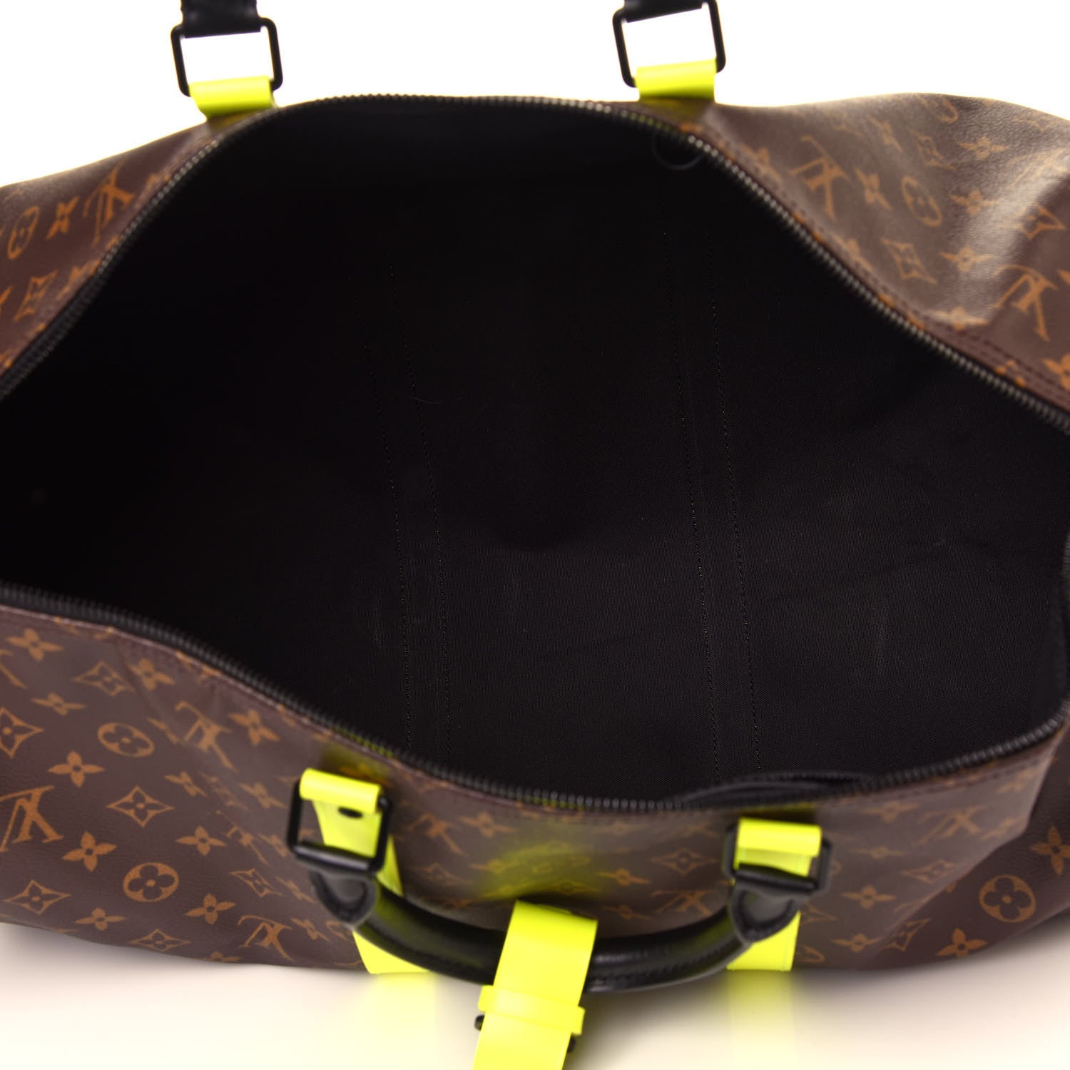 Louis Vuitton Monogram Macassar Keepall Bandouliere 50 Florescent Yellow 4 of 9