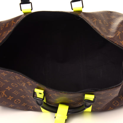 Louis Vuitton Monogram Macassar Keepall Bandouliere 50 Florescent Yellow 4 of 9