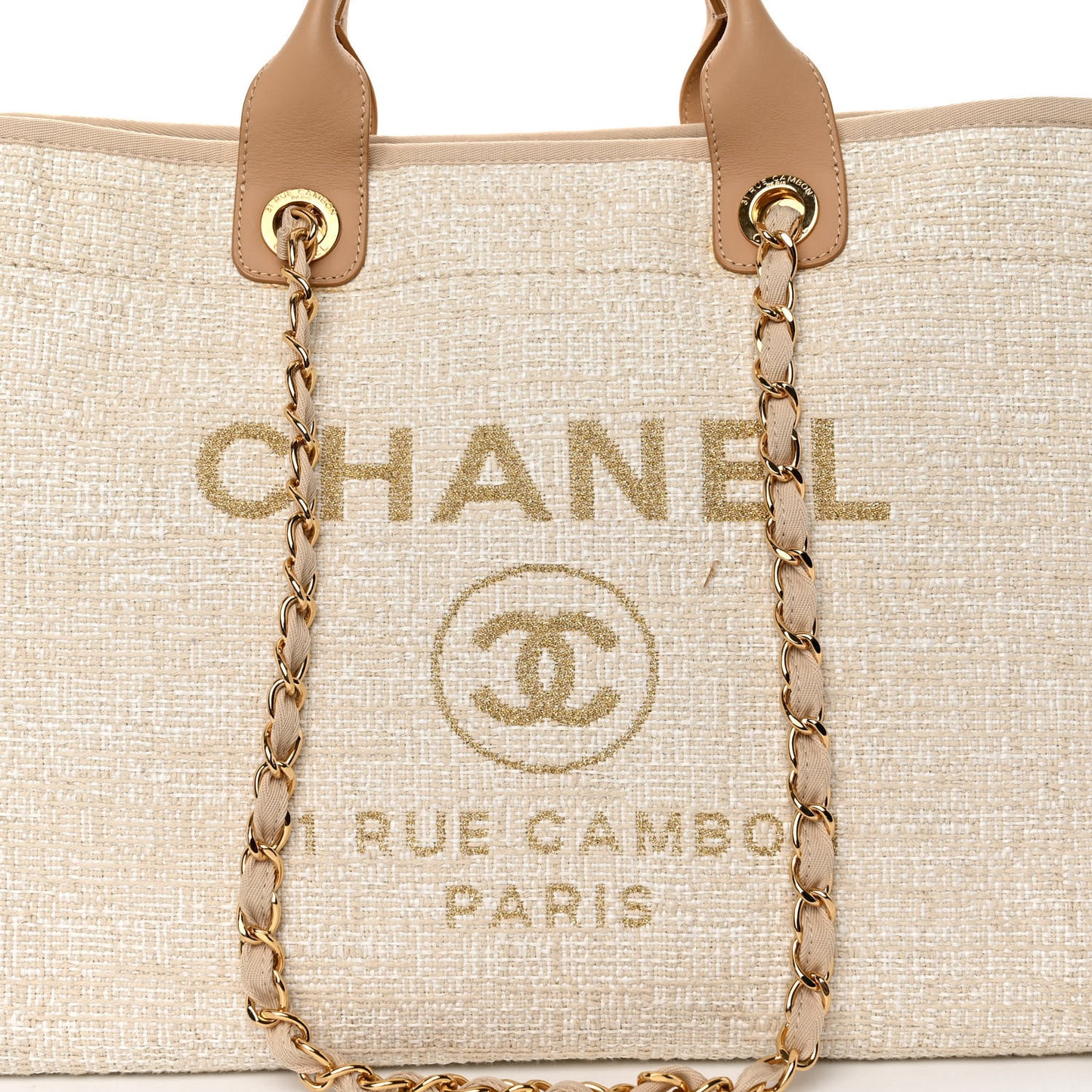 Canvas Medium Deauville Tote Light Beige