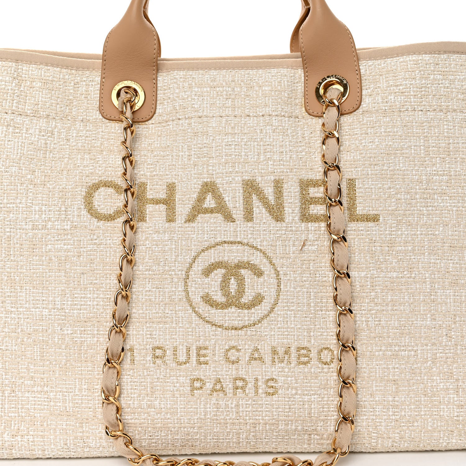 Chanel Canvas Medium Deauville Tote Light Beige 7 of 11