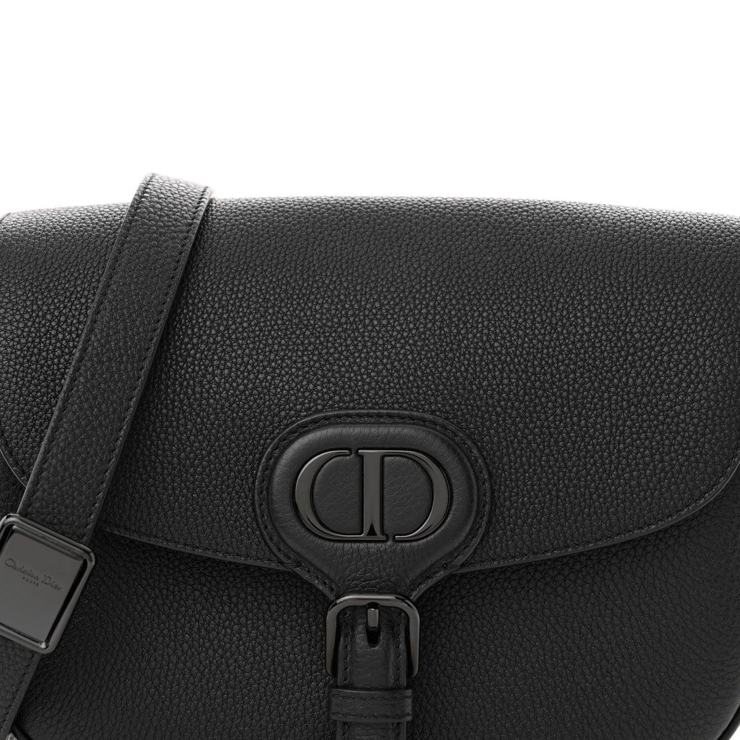 Grained Calfskin Medium Bobby Flap Black