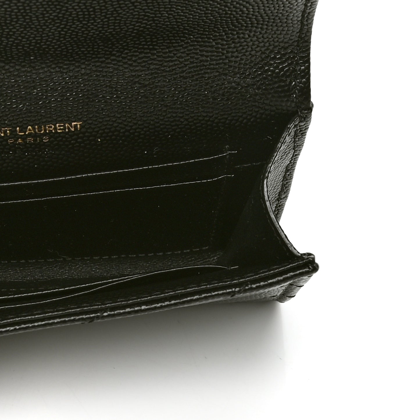 Grain De Poudre Matelasse Chevron Small Monogram Envelope Wallet Black