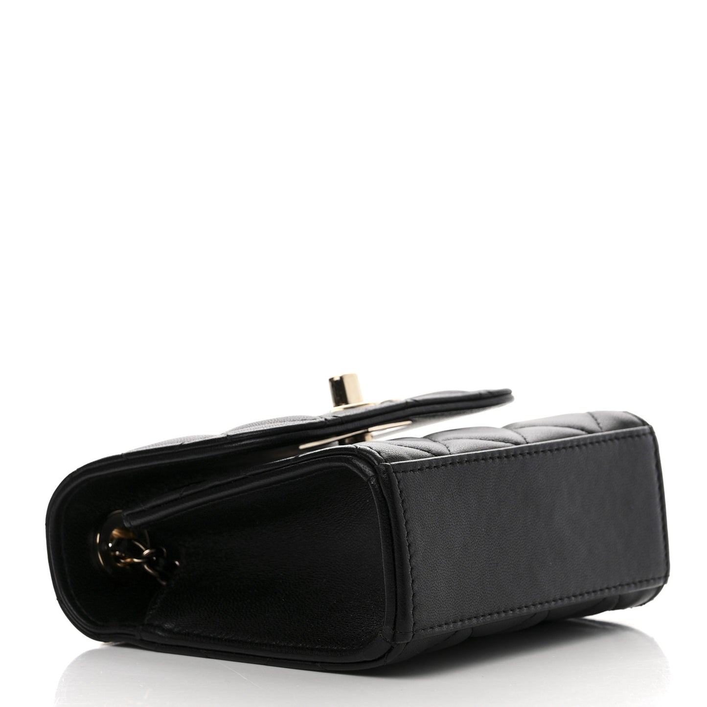 Lambskin Quilted Mini Trendy CC Chain Wallet Black