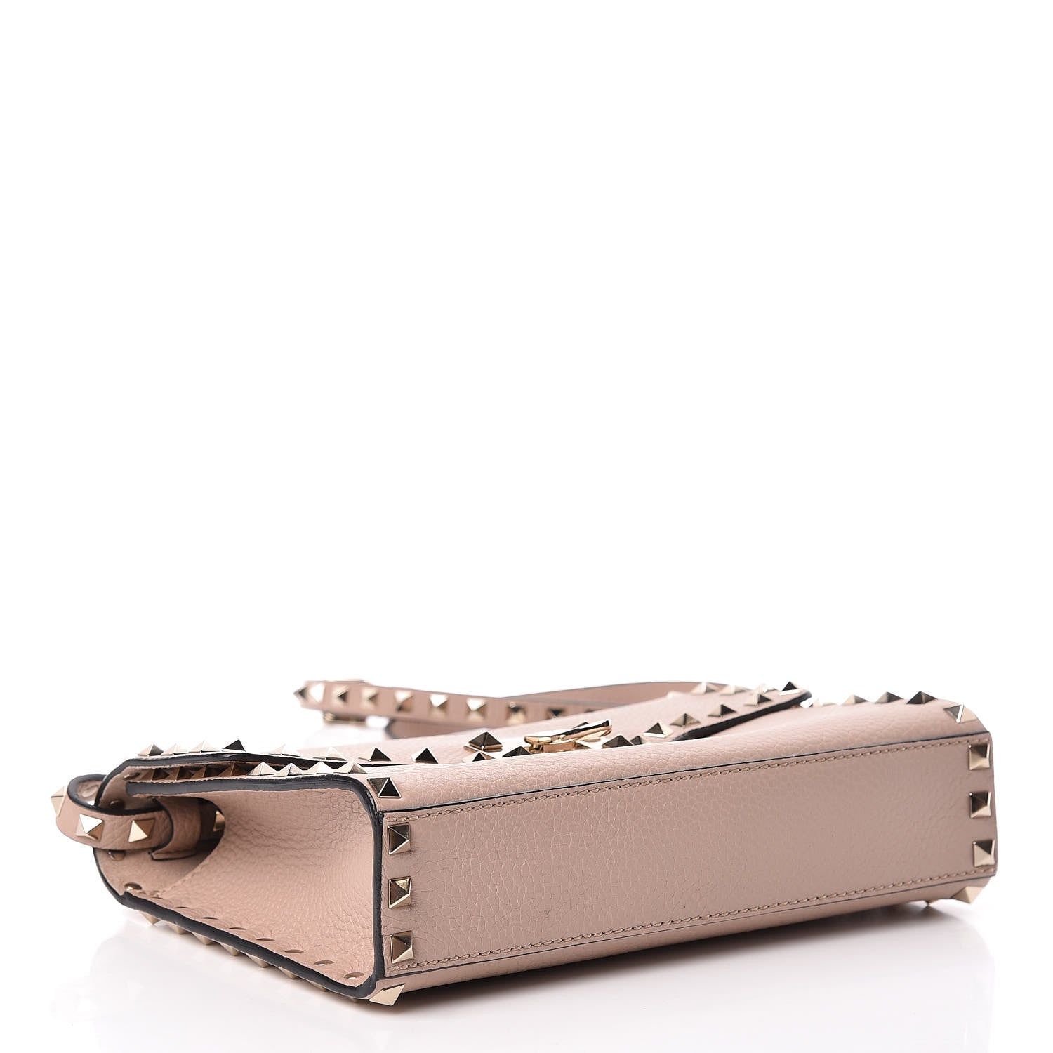 Valentino Garavani Pebbled Calfskin Medium Rockstud Flip Lock Crossbody Bag Poudre 4 of 11