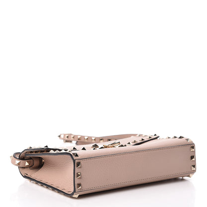 Valentino Garavani Pebbled Calfskin Medium Rockstud Flip Lock Crossbody Bag Poudre 4 of 11