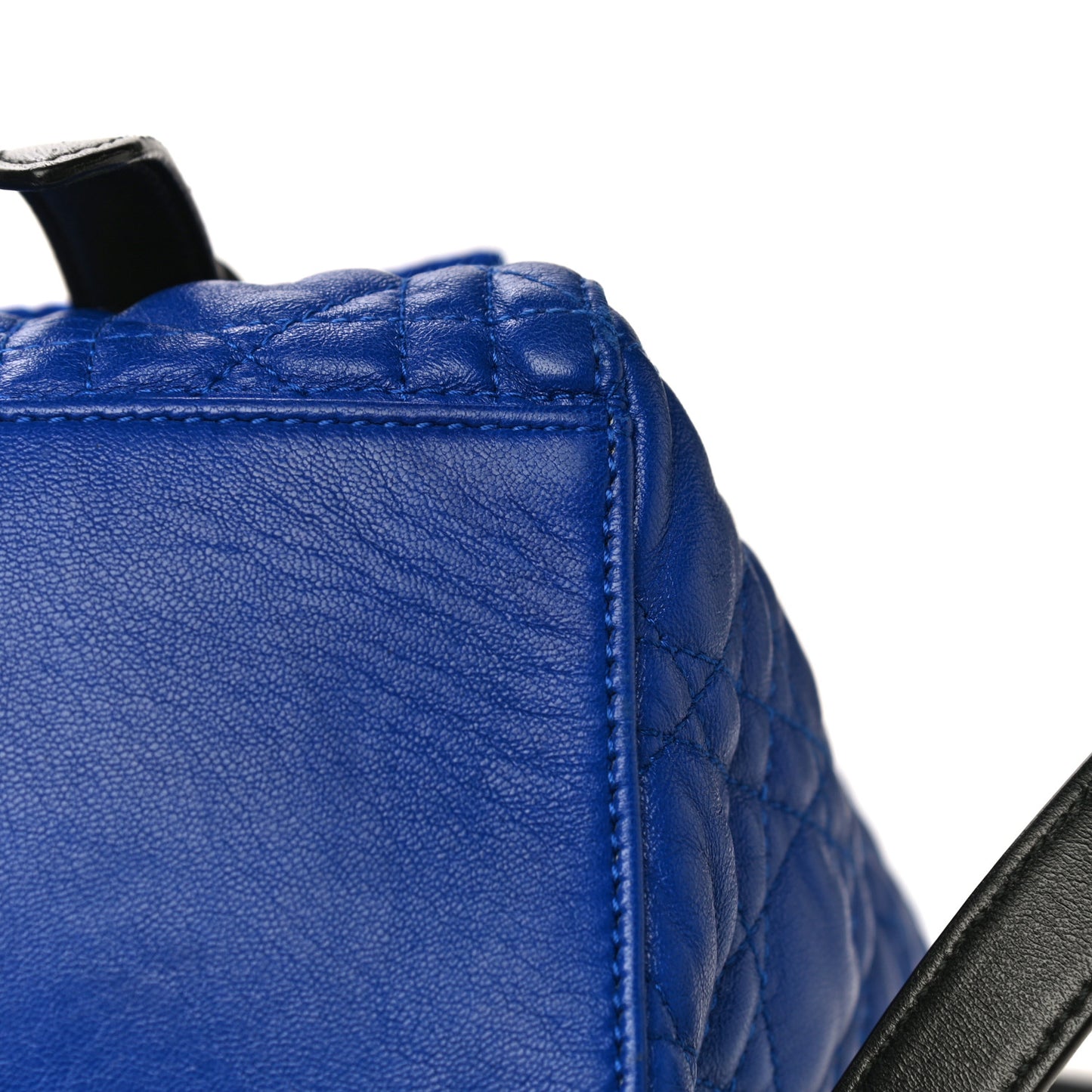 Lambskin Mesh Cannage Embroidered Large Stardust Backpack Blue