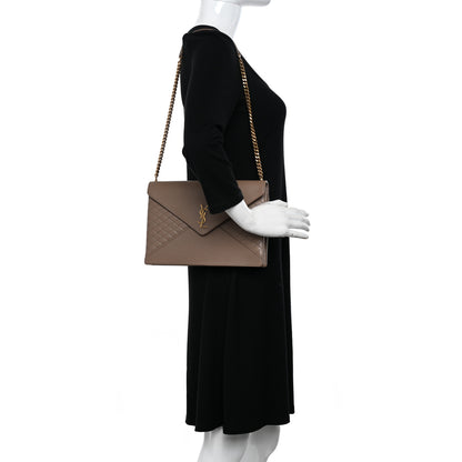 Saint Laurent Lambskin Quilted Monogram Gaby Chain Bag Taupe 2 of 11