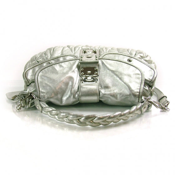 Leather Matelasse Coffer Silver