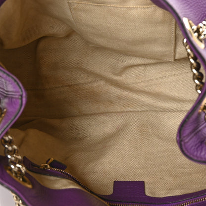 Gucci Pebbled Calfskin Medium Soho Chain Shoulder Bag Shine Purple 5 of 12
