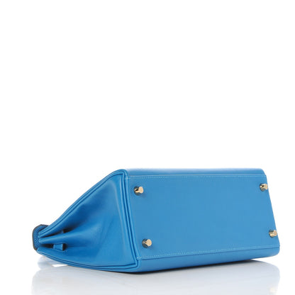 Hermes Evercolor Kelly Retourne 28 Bleu Hydra 6 of 35