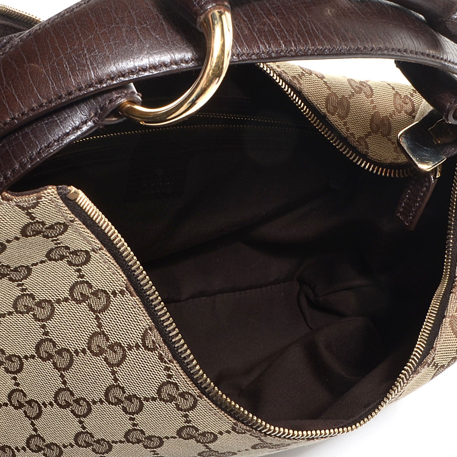 Gucci Monogram Medium Horsebit Chain Hobo Dark Brown 5 of 7