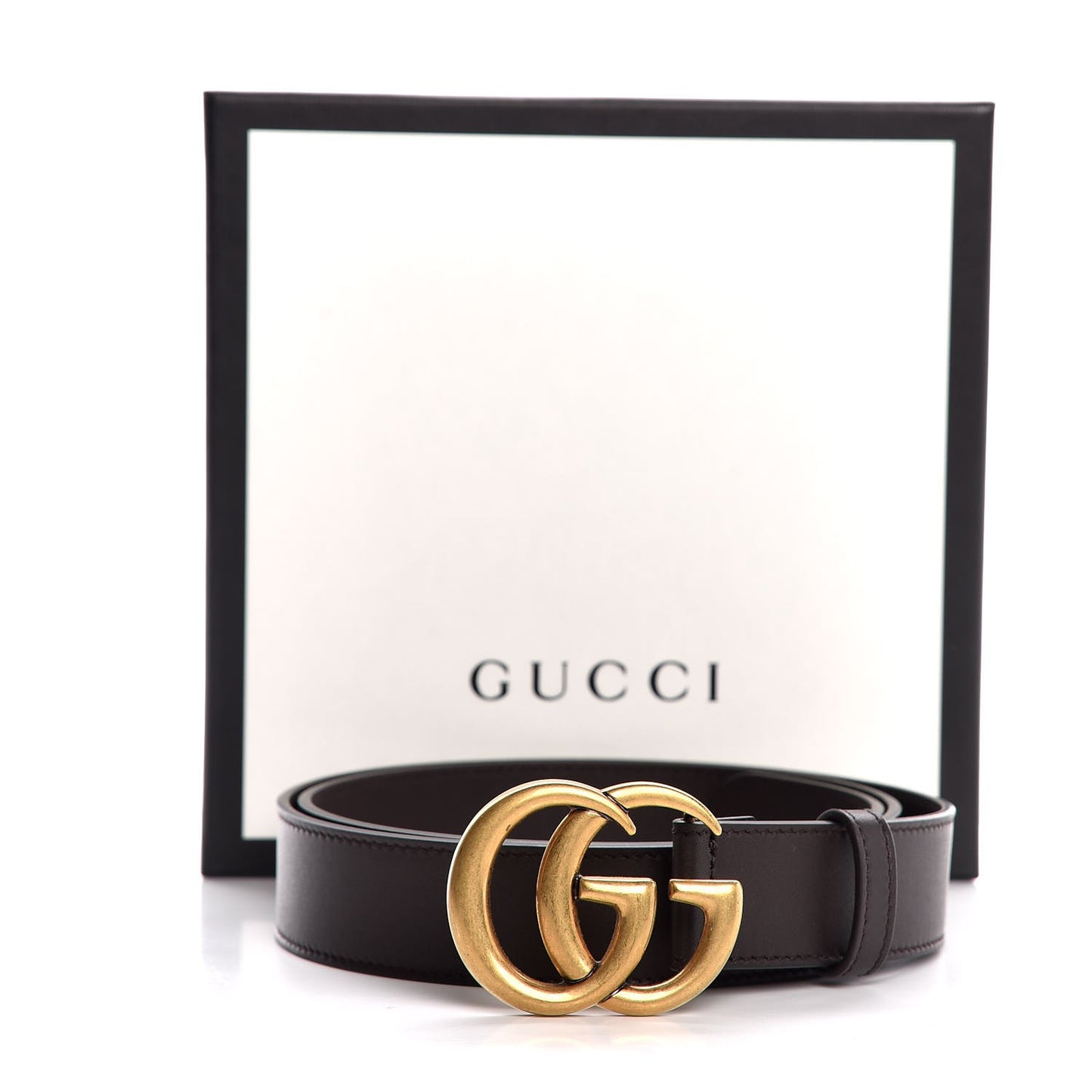 Moon Calfskin Double G 30mm Belt 90 36 Dark Cocoa