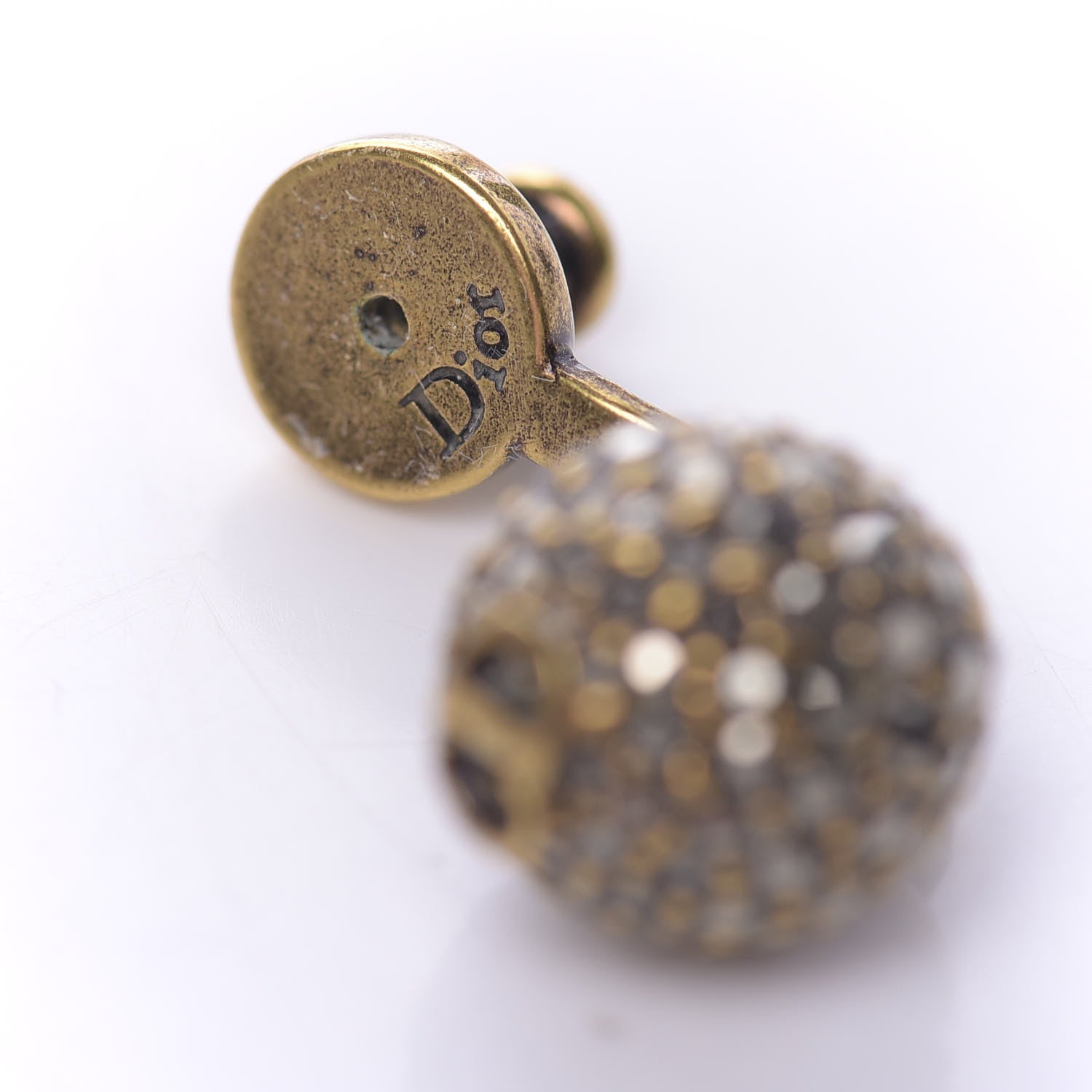 Christian Dior Metal Bee Star Tribale Earrings Aged Gold 4 of 4