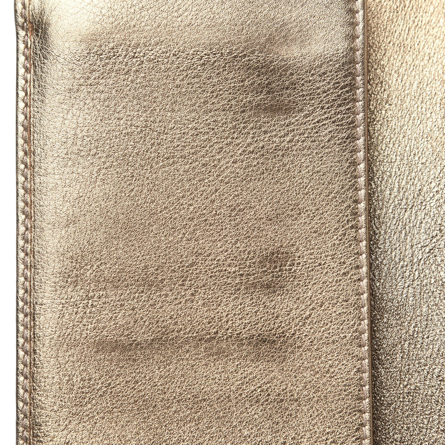 Crystal Monogram Metal Bar Continental Flap Wallet Gold