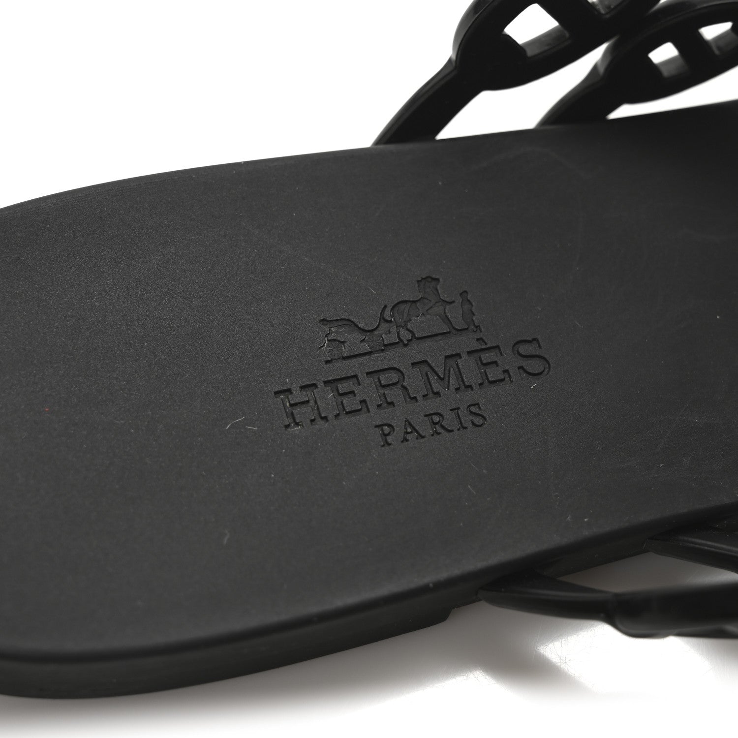 Hermes Rubber Womens Island Sandals 38 Black 8 of 8