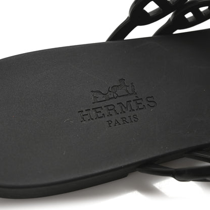 Hermes Rubber Womens Island Sandals 38 Black 8 of 8