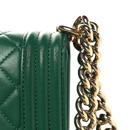 Chanel Lambskin Quilted Small Boy Flap Green 12 of 13