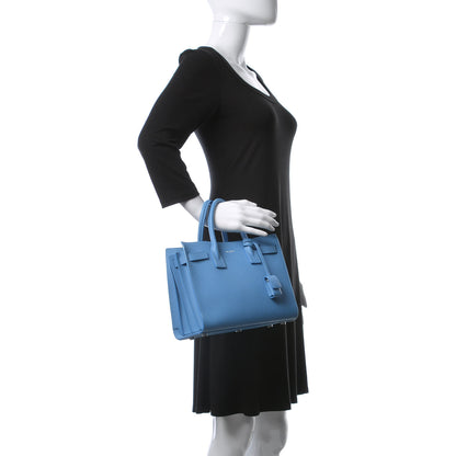 Saint Laurent Grained Calfskin Baby Sac De Jour Blue Clair 3 of 13