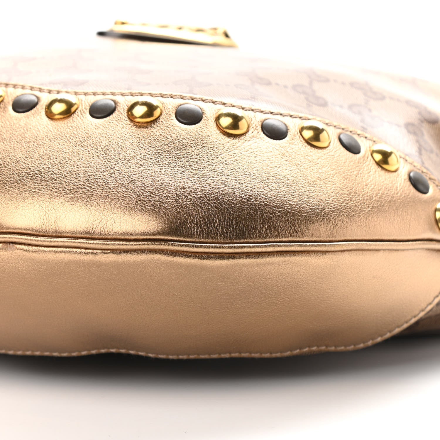 Gucci Crystal Monogram Babouska Hobo Gold 10 of 11