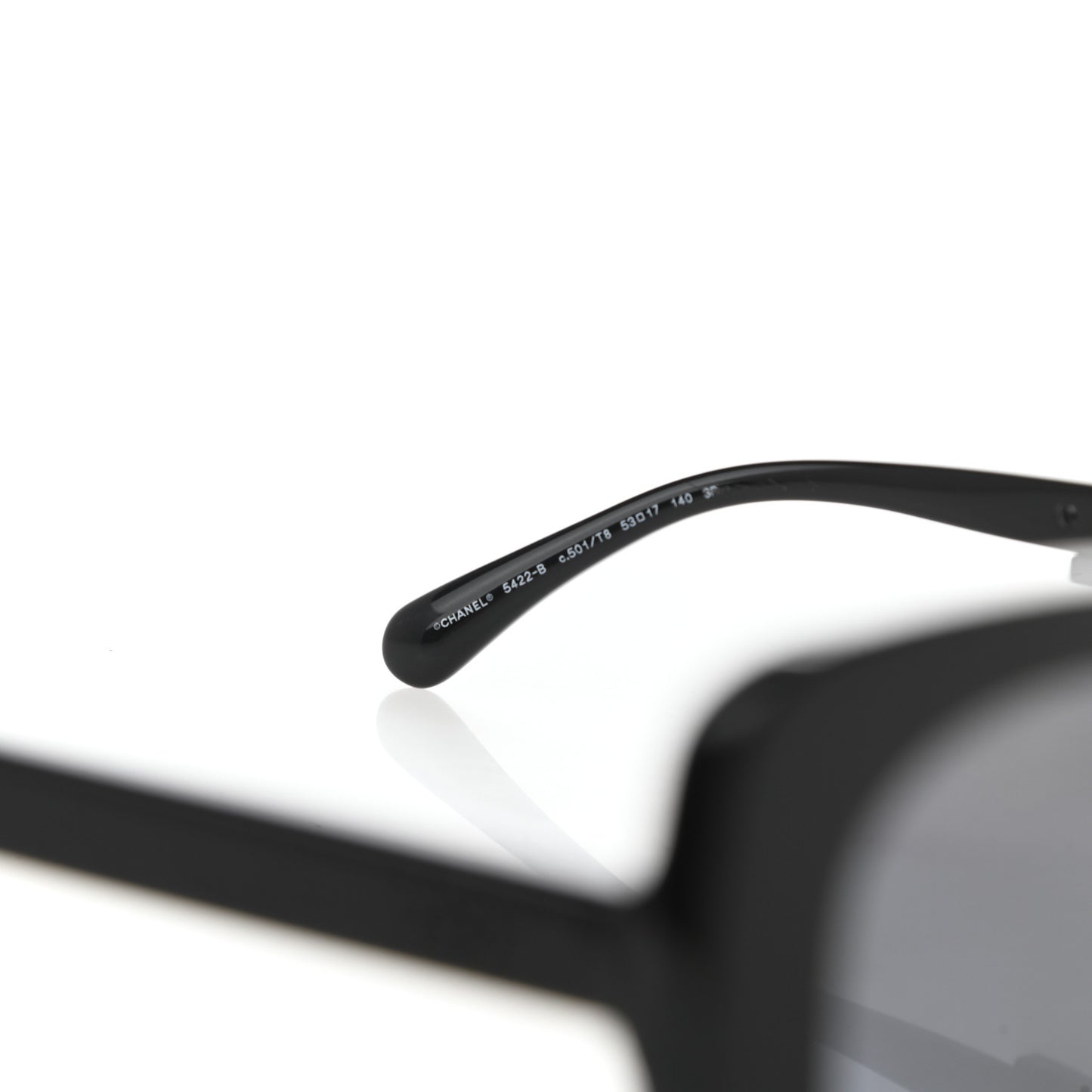 Acetate Strass Polarized Square Sunglasses 5422-B Black