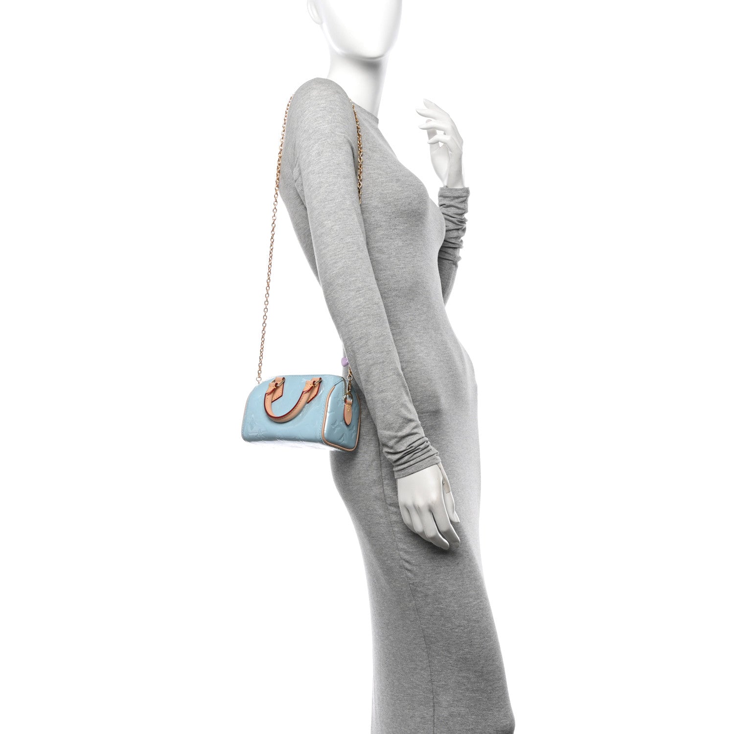 Louis Vuitton Vernis Monogram Nano Speedy Sky 2 of 9