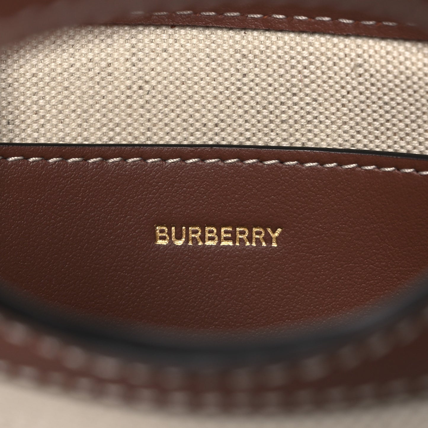 Smooth Calfskin Canvas Two Tone Micro Pocket Bag  Malt Brown Tan