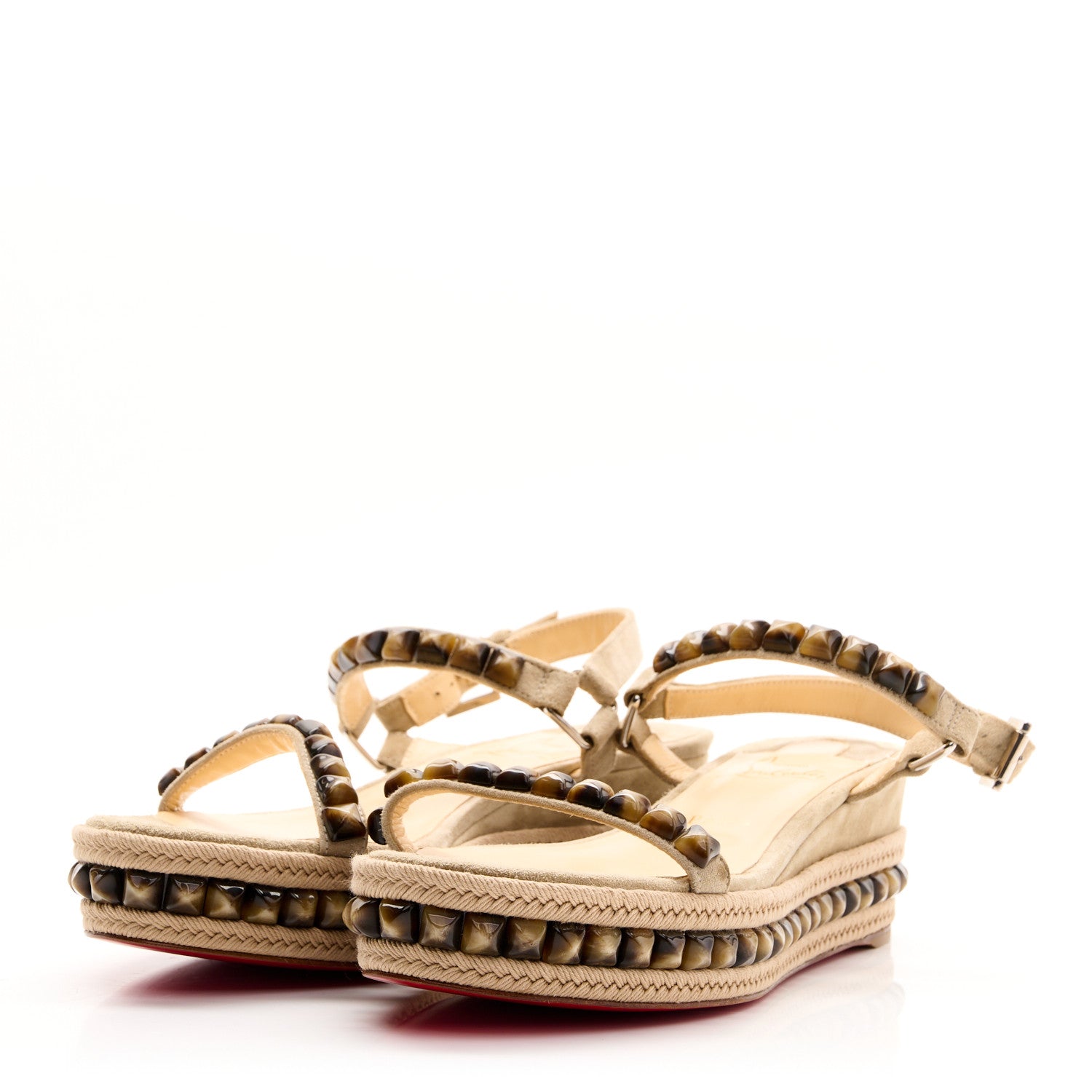 Christian Louboutin Suede Cataclou 60 Platform Sandals 40 Sable 3 of 8