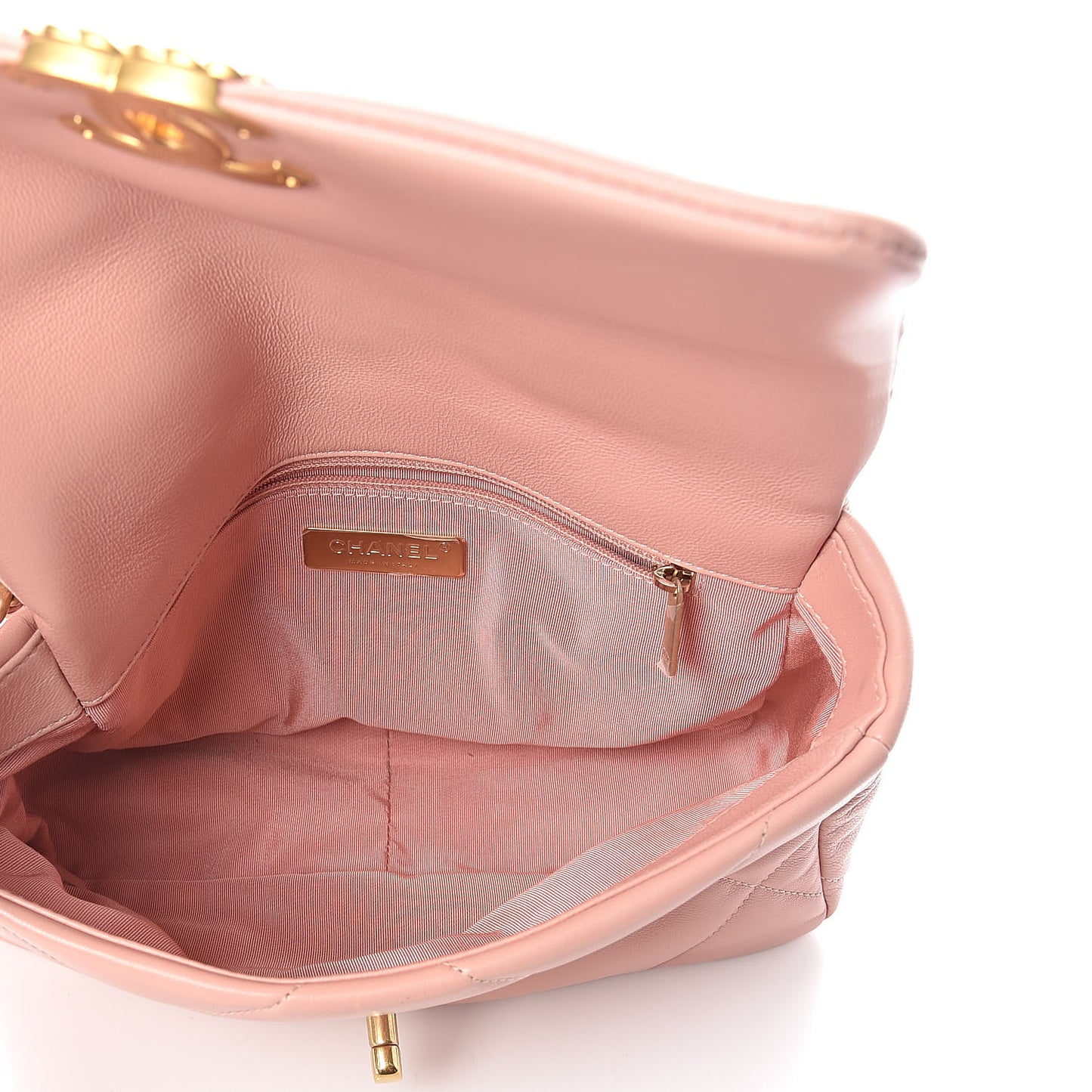 Lambskin Quilted Medium 19 Flap Light Pink