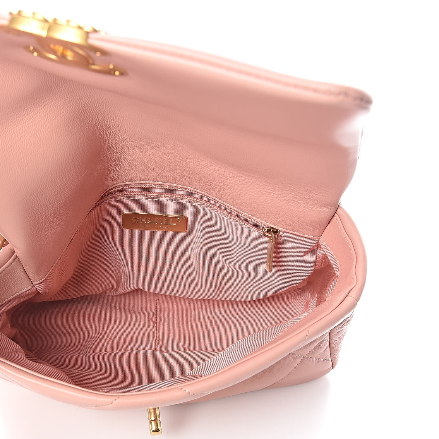 Chanel Lambskin Quilted Medium 19 Flap Light Pink 5 of 11