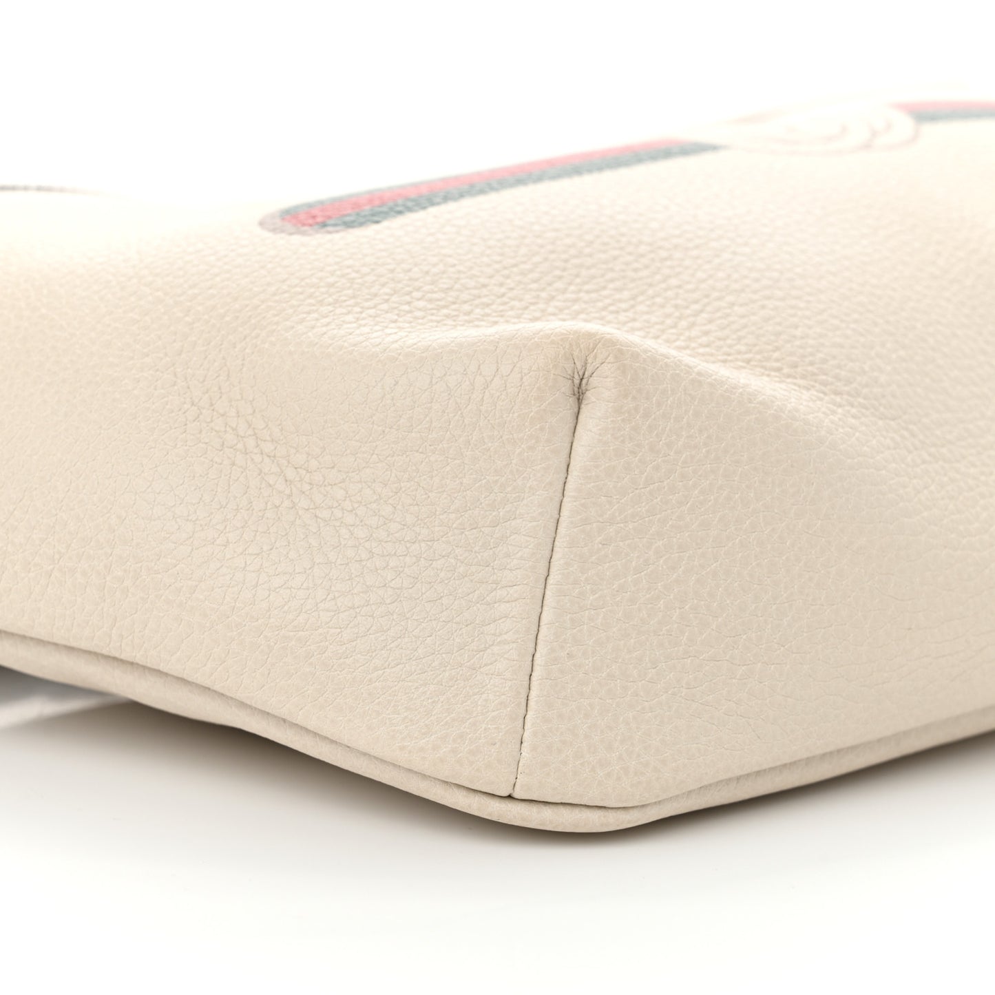 Grained Calfskin Logo Belt Bag White