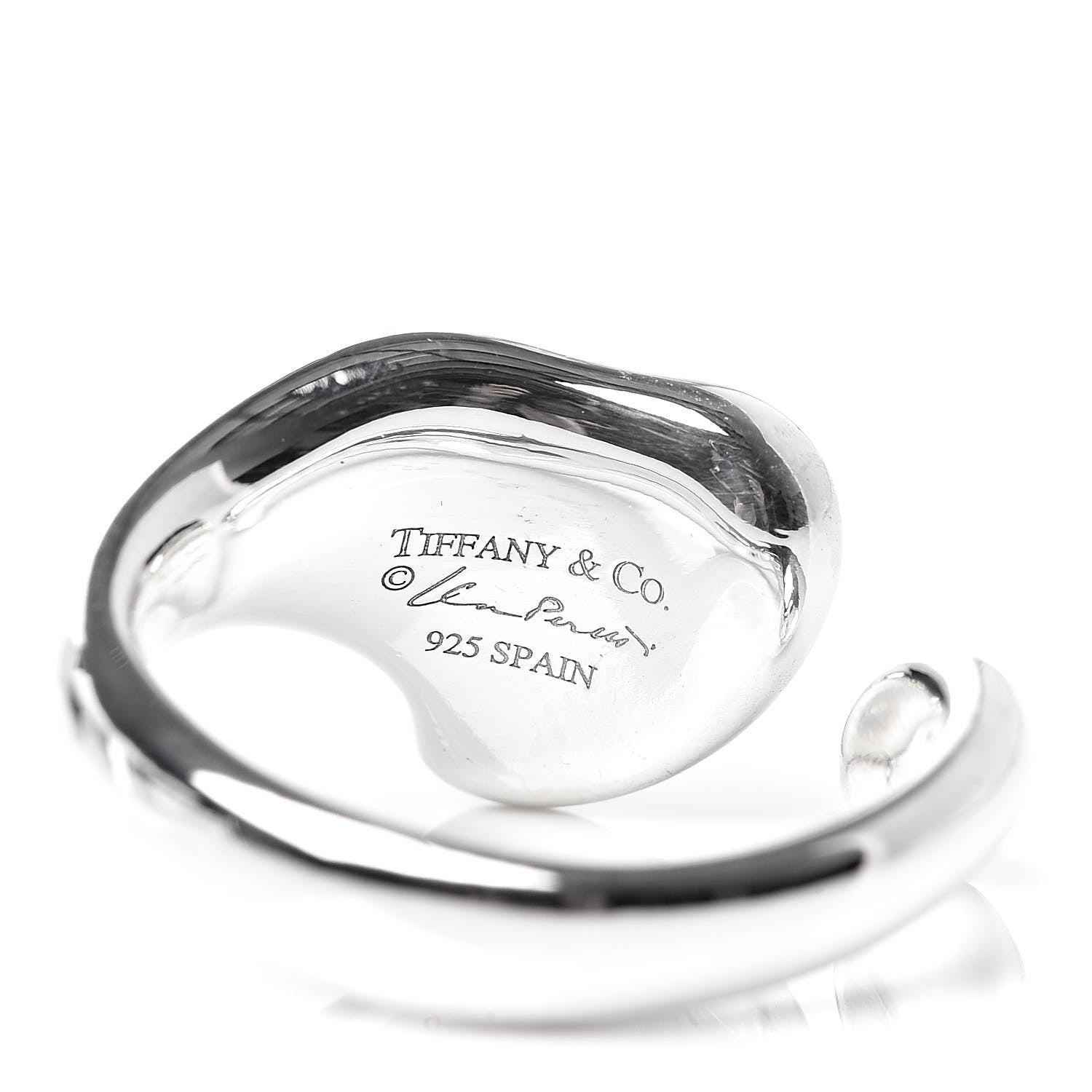 Tiffany Sterling Silver Diamond Elsa Peretti Full Heart Ring 48 4.5 4 of 4