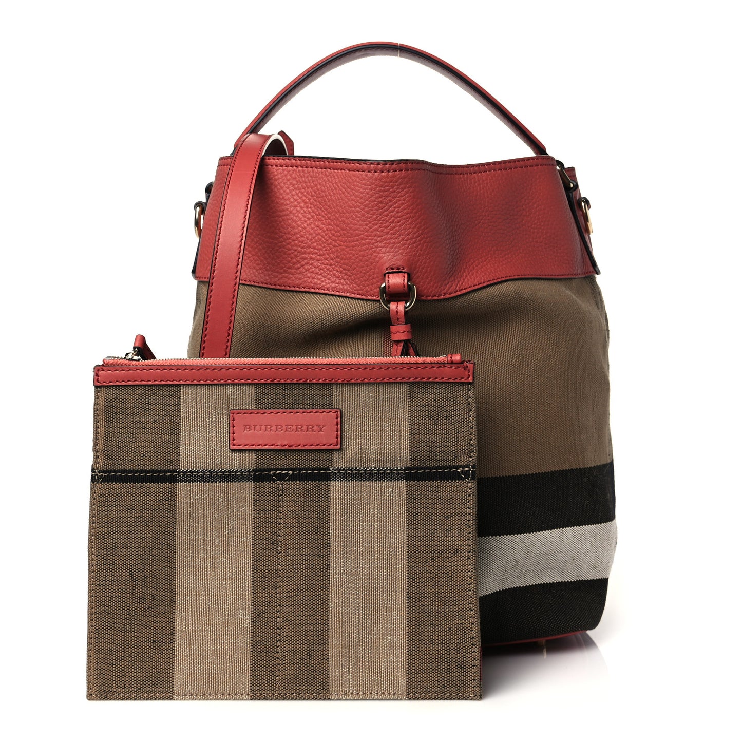 Canvas Mega Check Medium Ashby Tassel Hobo Cinnamon Red