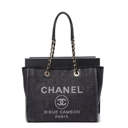Chanel Mixed Fibers Calfskin Small Deauville Tote Black 12 of 12