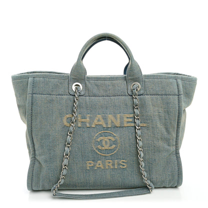 Chanel Denim Medium Deauville Tote Light Blue 1 of 11