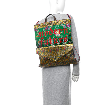 Gucci Brocade Modern Future Drawstring Backpack Multicolor 2 of 10