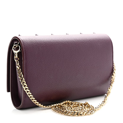 Christian Louboutin Calfskin Spikes Loubinthesky Paloma Clutch Merlot 3 of 10