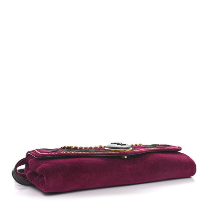 Saint Laurent Velvet Luxembourg Clutch Burgundy 4 of 11