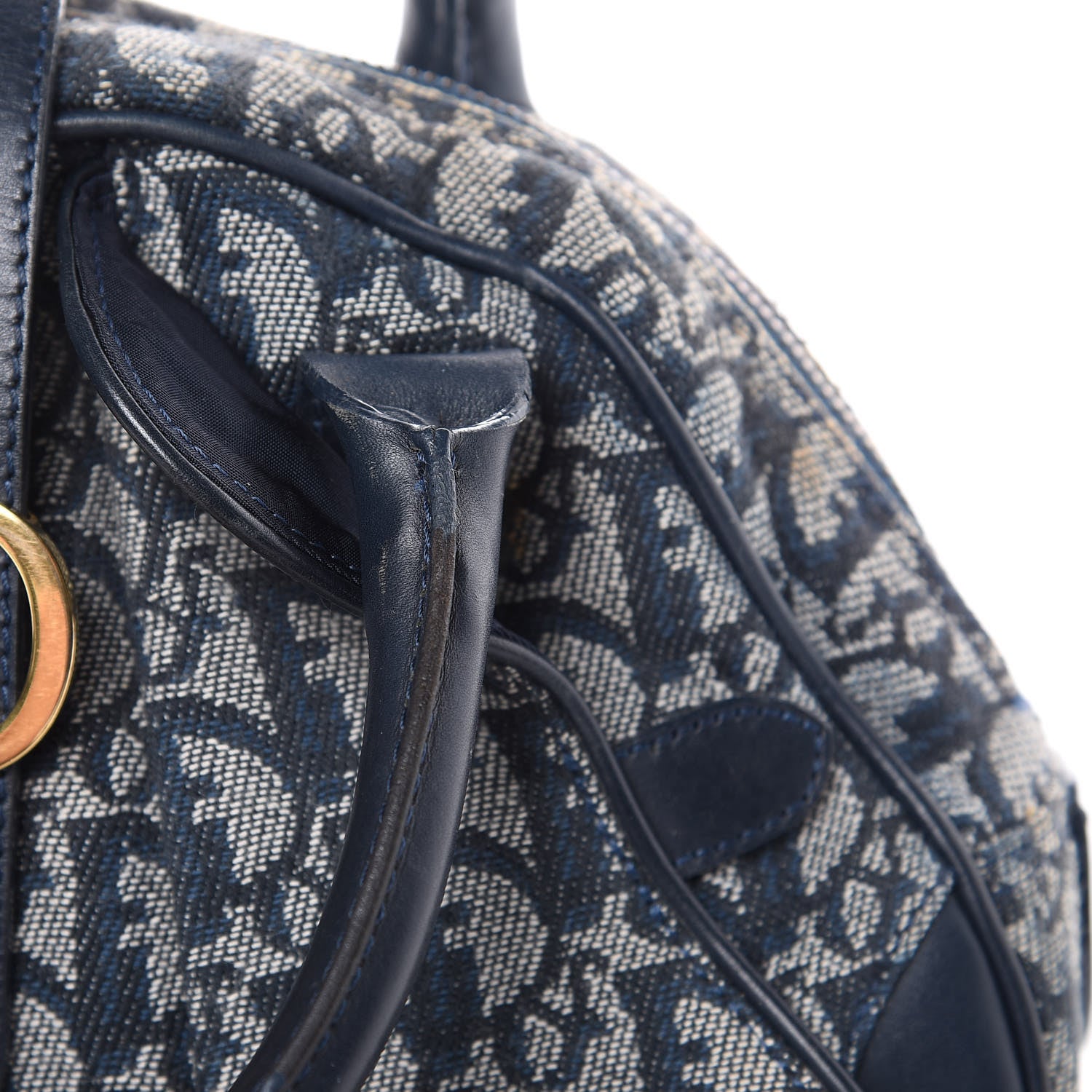 Christian Dior Monogram Mini Saddle Bowler Navy 13 of 15