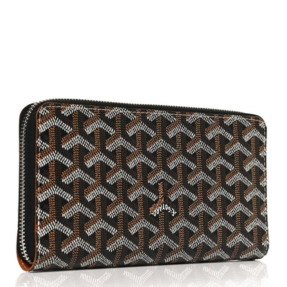Goyard Goyardine Matignon Zip Around GM Wallet Black Gold 3 of 11