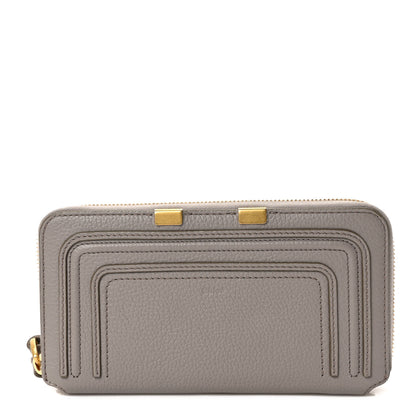 Chloe Calfskin Marcie Long Zip Around Wallet Cashmere Grey 1 of 7