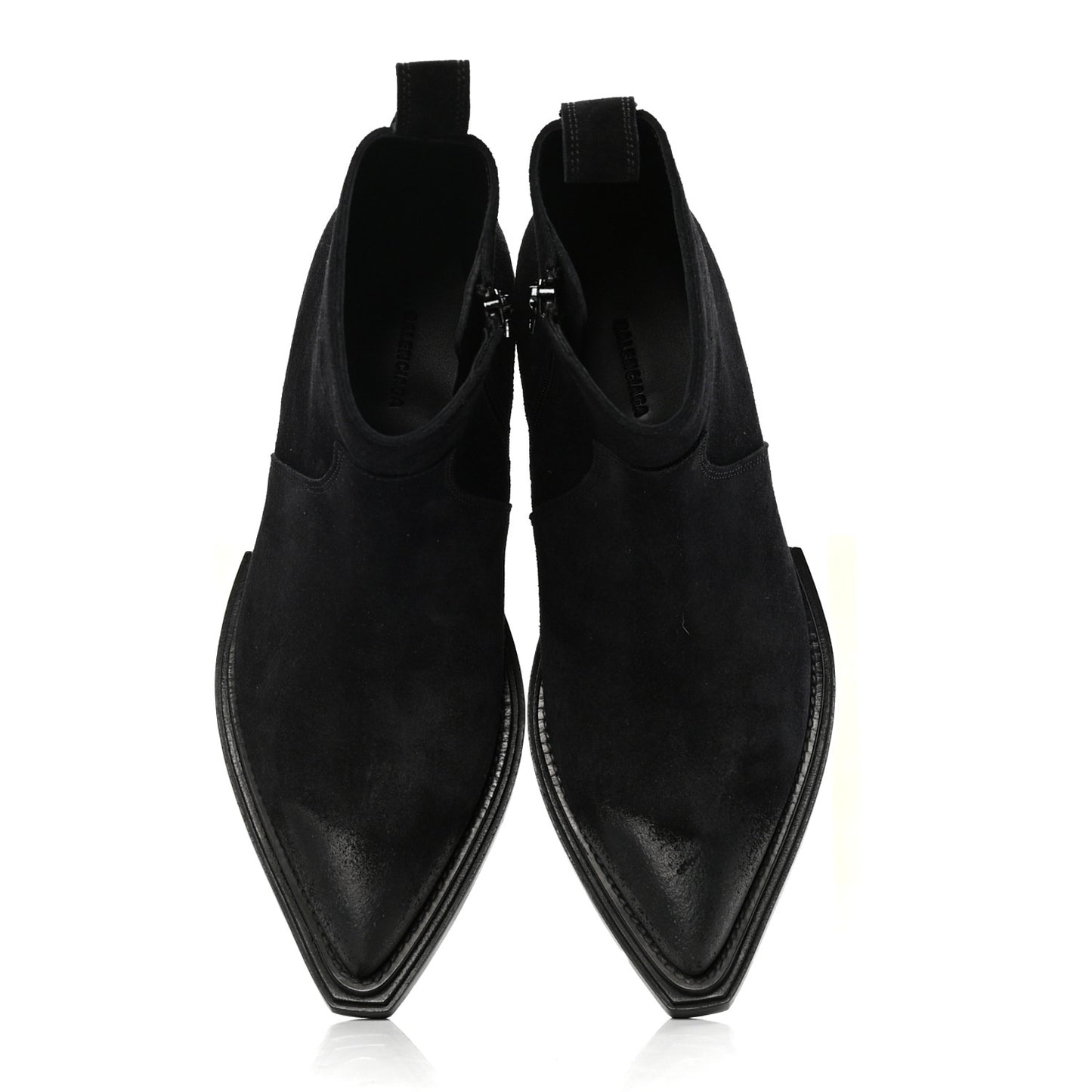 Suede Santiag Western Boots 35.5 Black