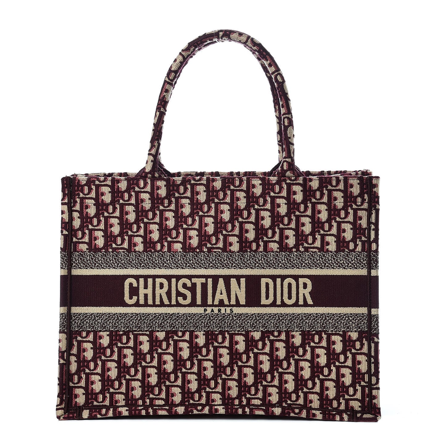 Oblique Medium Book Tote Burgundy Multicolor